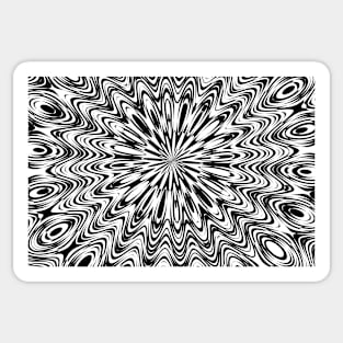 Psychedelic Black and White Pattern Sticker